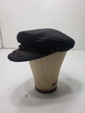 Aegean Greek Fisherman Cap Black Wool Skipper Hat Made In Greece Adult